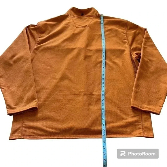 Timberland Mens 3XL 1/4 Zip Heavyweight Orange Sweatshirt Y2K - Picture 8 of 10